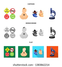 Vector illustration of test and synthetic logo. Collection of test and laboratory vector icon for stock.