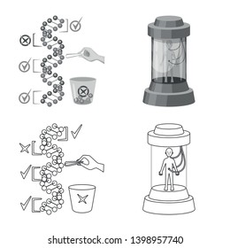 Vector illustration of test and synthetic logo. Collection of test and laboratory vector icon for stock.
