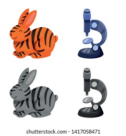 Vector illustration of test and synthetic logo. Collection of test and laboratory vector icon for stock.