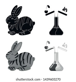Vector illustration of test and synthetic logo. Collection of test and laboratory vector icon for stock.