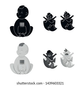 Vector illustration of test and synthetic logo. Set of test and laboratory stock symbol for web.