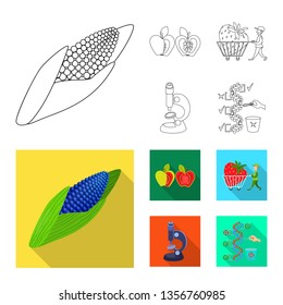 Vector illustration of test and synthetic sign. Set of test and laboratory stock vector illustration.
