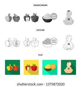Vector illustration of test and synthetic sign. Collection of test and laboratory stock vector illustration.