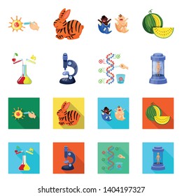Vector illustration of test and synthetic sign. Collection of test and laboratory stock vector illustration.