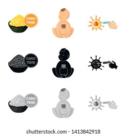 Vector illustration of test and synthetic sign. Collection of test and laboratory stock vector illustration.