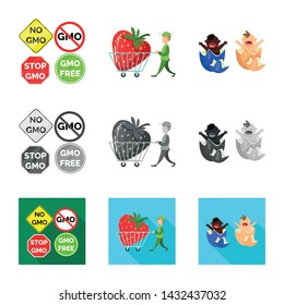 Vector illustration of test and synthetic sign. Set of test and laboratory stock vector illustration.