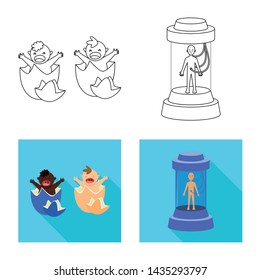 Vector illustration of test and synthetic sign. Collection of test and laboratory stock vector illustration.