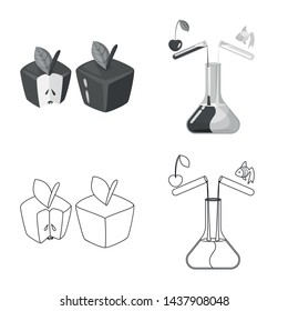 Vector illustration of test and synthetic sign. Set of test and laboratory vector icon for stock.