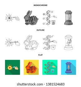 Vector illustration of test and synthetic symbol. Collection of test and laboratory stock symbol for web.