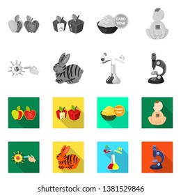 Vector illustration of test and synthetic symbol. Set of test and laboratory stock vector illustration.