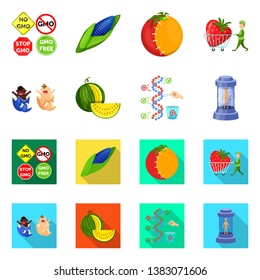Vector illustration of test and synthetic symbol. Set of test and laboratory stock vector illustration.