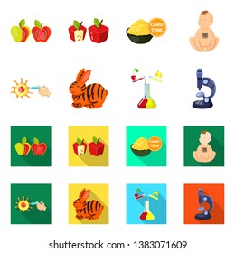 Vector illustration of test and synthetic symbol. Set of test and laboratory vector icon for stock.