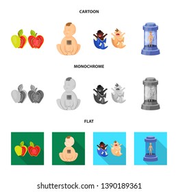 Vector illustration of test and synthetic symbol. Set of test and laboratory vector icon for stock.