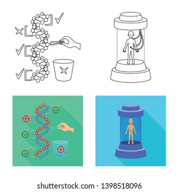 Vector illustration of test and synthetic symbol. Set of test and laboratory stock symbol for web.
