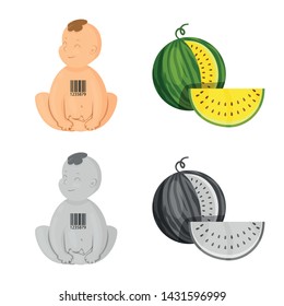 Vector illustration of test and synthetic symbol. Set of test and laboratory stock symbol for web.