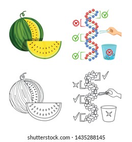Vector illustration of test and synthetic symbol. Set of test and laboratory stock symbol for web.