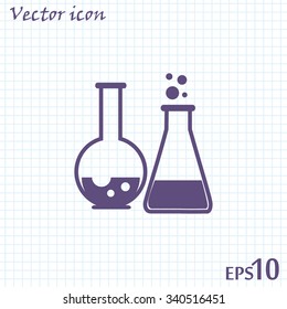 Vector illustration Test tube vector icon 