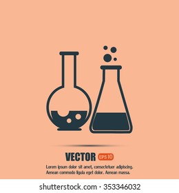 Vector illustration Test tube vector icon 