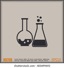 Vector illustration Test tube vector icon 