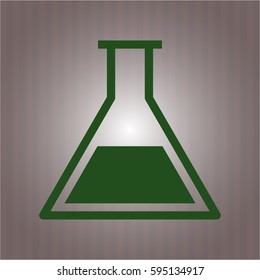 Vector illustration of test tube icon in green.
