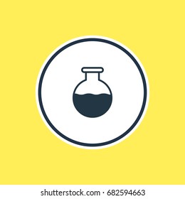 Vector Illustration Of Test Tube Outline. Beautiful Medical Element Also Can Be Used As Vial Element.
