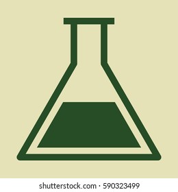 Vector illustration of Test tube symbol icon in Green Color
