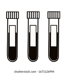 Vector illustration of test tubes on a white background. Infection with coronary virus COVID-19