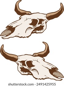 Vektorillustration eines texanischen Rinderschädels