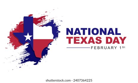 Vector illustration of Texas Day celebrated on February 1. Greeting card poster design
