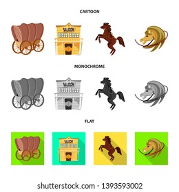 Vector illustration of texas and history logo. Set of texas and culture vector icon for stock.