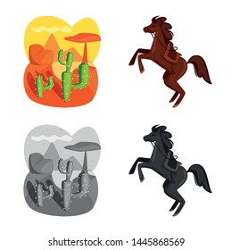 Vector illustration of texas and history logo. Collection of texas and culture vector icon for stock.