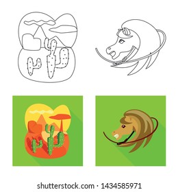 Vector illustration of texas and history sign. Set of texas and culture stock vector illustration.