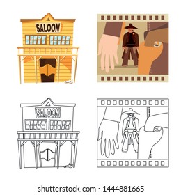 Vector illustration of texas and history sign. Set of texas and culture vector icon for stock.