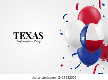 Vector Illustration of Texas Independence Day. Celebration banner. Background with balloons
