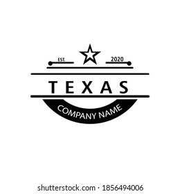 vector illustration texas logo design suitable for sticker stamps etc.