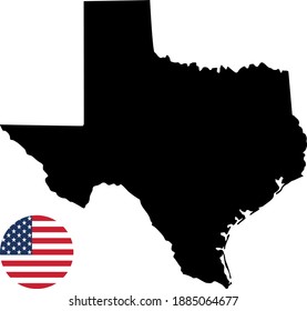 vector illustration of Texas map with American flag