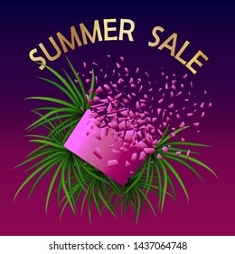 
Vector illustration with text about the summer sale. Can be used as a special offer.