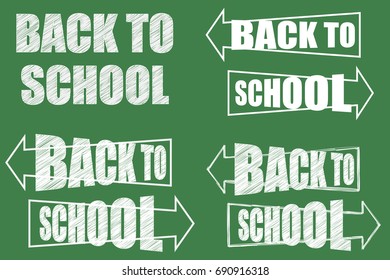 vector illustration of text back to school