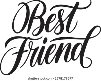 A vector illustration of the text "best friend"