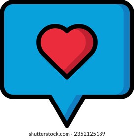 Vector illustration of text bubble with a heart. Nice comment. Love message. Like on a social network.