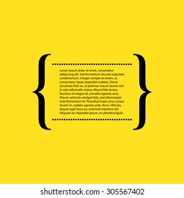 Vector illustration of the text in curly braces.