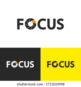 Vector illustration. Text  Focus.  Logo template
