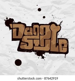 Vector illustration with text in graffiti-style.