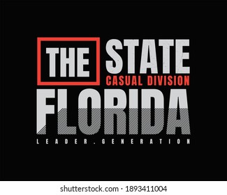 Vector illustration of a text graphic, FLORIDA. suitable for the design of t-shirts, shirts, hoodies, etc.