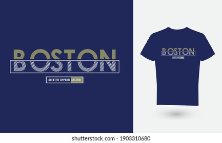 Vector illustration of text graphics, BOSTON. suitable for the design of t-shirts, shirts, hoodies, etc.