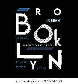 vector illustration of text graphics, brooklyn typography. perfect for t shirts print, hoodies, wall murals, and other use.