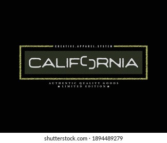 Vector illustration of text graphics, CALIFORNIA. suitable for the design of t-shirts, shirts, hoodies, etc.