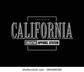 Vector illustration of text graphics, CALIFORNIA. suitable for the design of t-shirts, shirts, hoodies, etc.