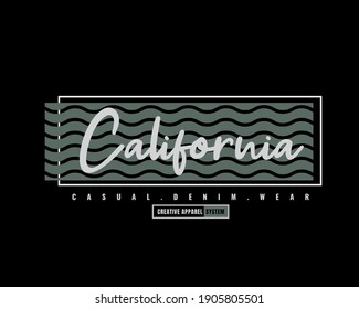 Vektorgrafik von Textgrafiken, KALIFORNIEN. perfekt für das Design von T-Shirts, Hoodies, etc.