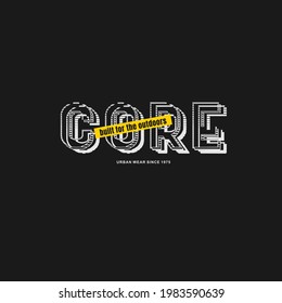 Vector illustration of text graphics, CORE, perfect for the design of t-shirts, shirts, hoodies, etc.
